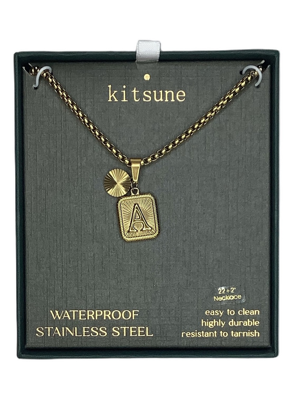 Kitsune Men’s Initial Letter A Goldtone Stainless Steel Necklace New